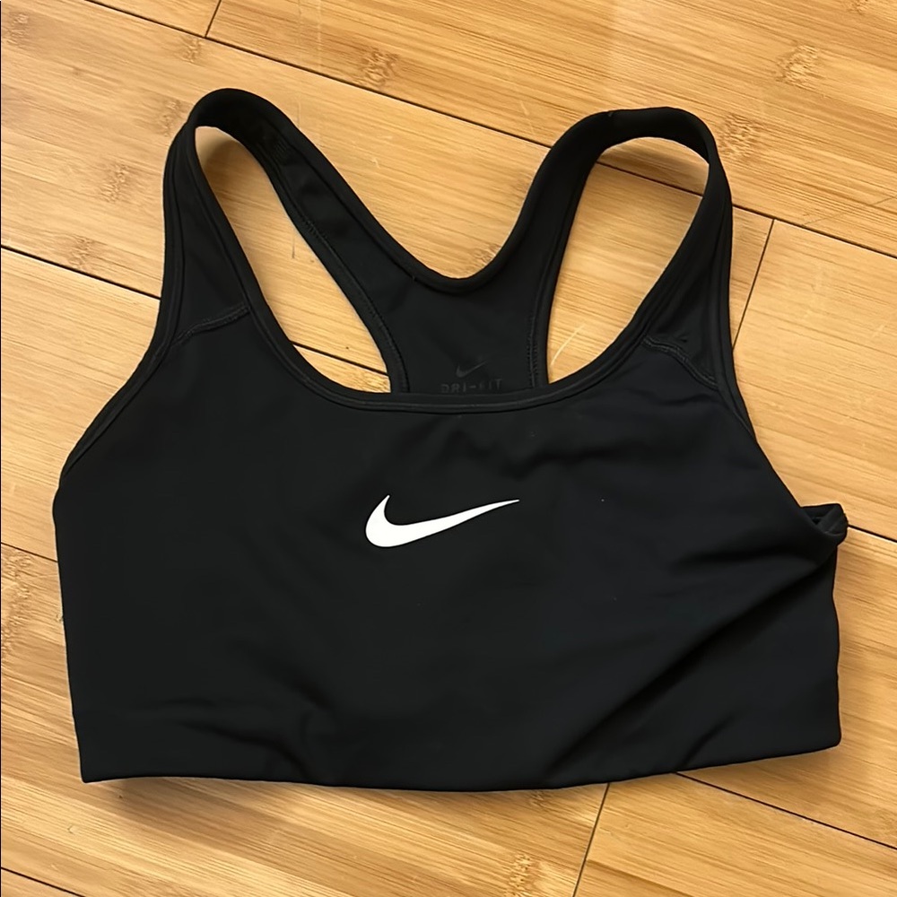 Nike Black and White Sports Bra with Racerback Design